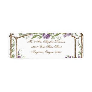 Style Letterpress Vintage Faux Bois Trellis Violet