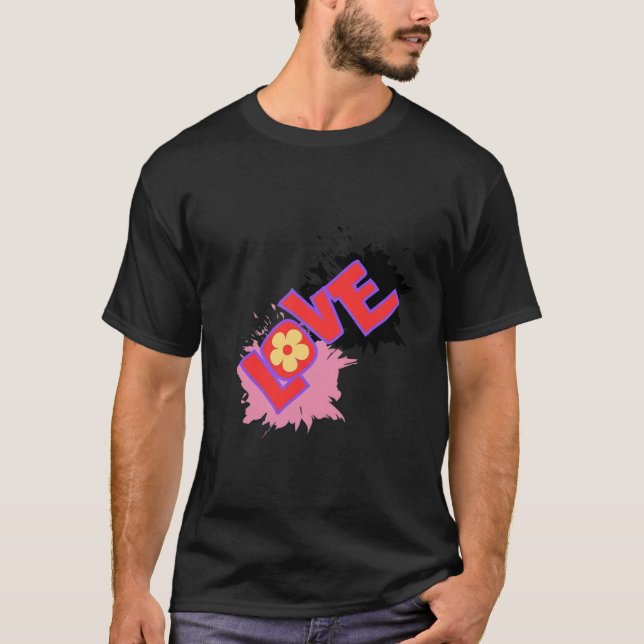 Style: Love And Flowers Men's Basic T-Shirt  (Front)