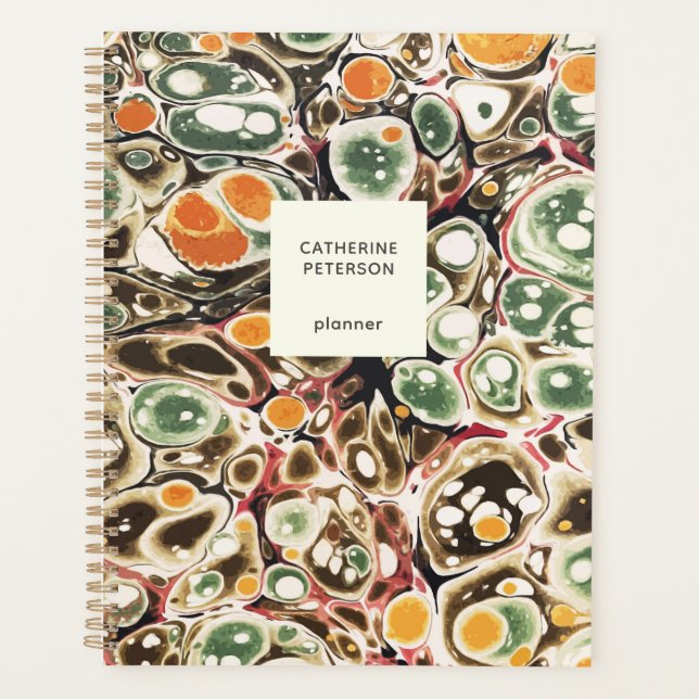 Style moderne Abstrait Sage Motif en marbre jaune (Devant)