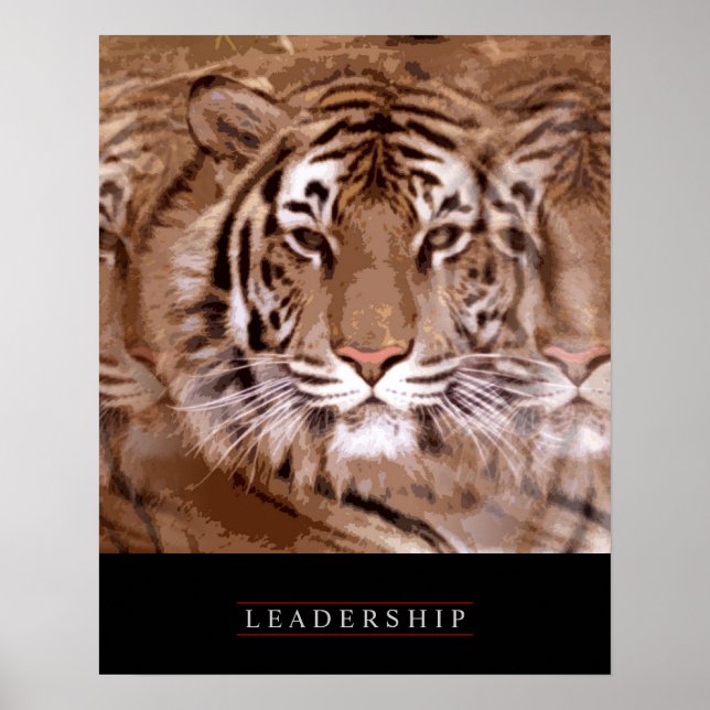 Stylé Motivational Leadership Tiger Poster (Devant)