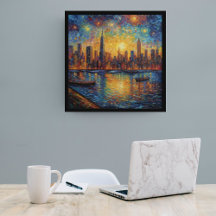Style New York City Skyline van Gogh