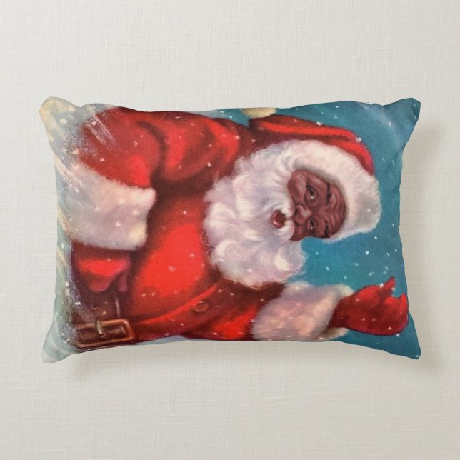 Style NOIR de cru de coussin de Noël du PÈRE NOËL (Devant)