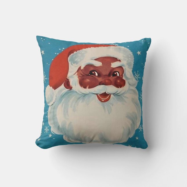 Style NOIR de cru de coussin de Noël du PÈRE NOËL (Recto)