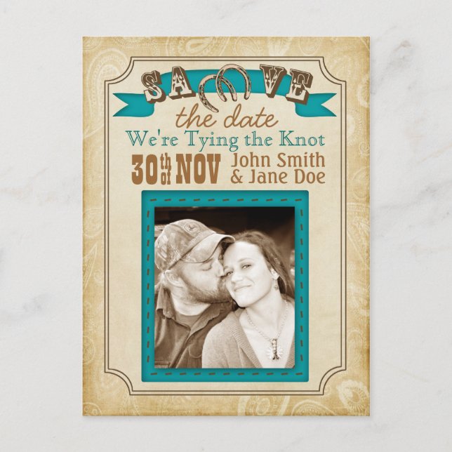 Style occidental Enregistrer les cartes de dates (Devant)