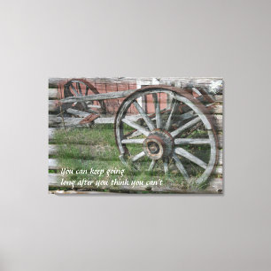 Style occidental Rustique Wagon Roue toile Impress