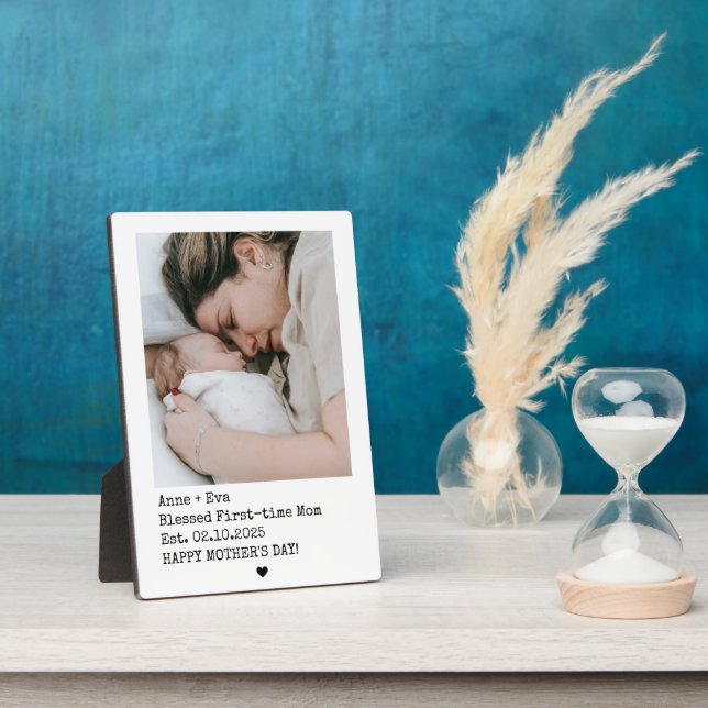 Style One Pic First Time Mother's Day Plaque (Side)