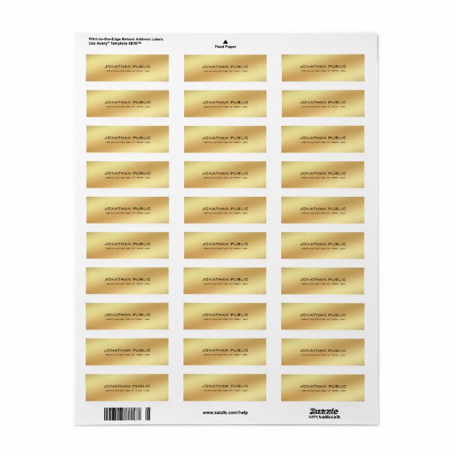 Style or moderne look simple Chic Plain Return Adr (Feuille entière)