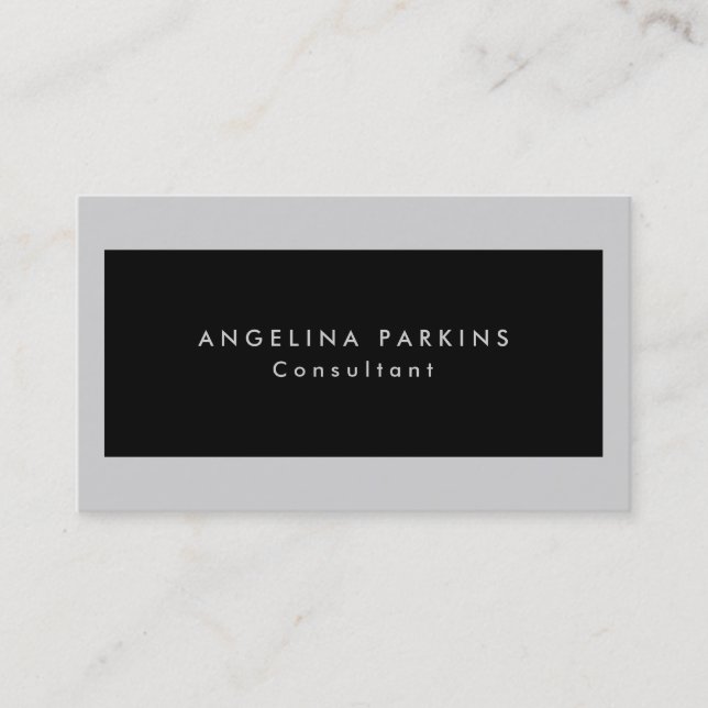Style Plain Modern Grey Background Original Business Card (Front)