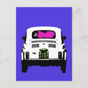 style pop art Fiat 500 in Rome Postcard