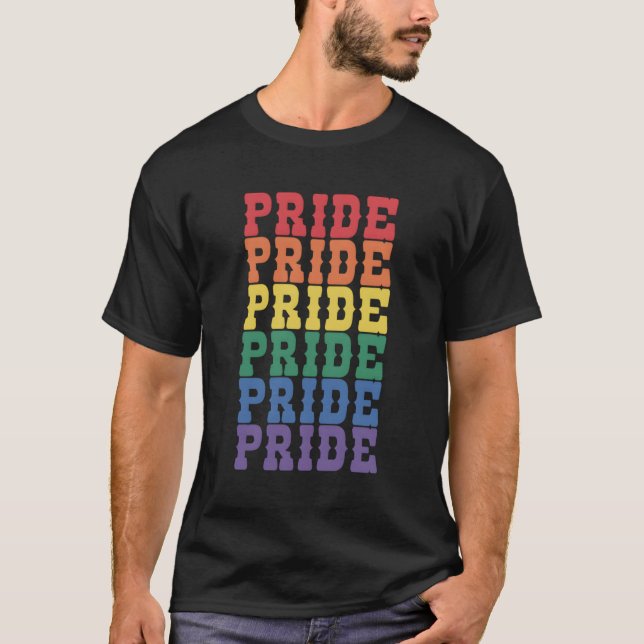 Style Pride Rainbow Text Western S T-Shirt (Front)