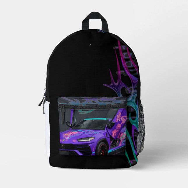 Style racing printed backpack (Front)