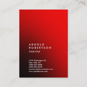 Style Red Trendy Large Professional Business Card