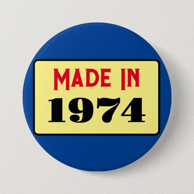 Style rétro 50e anniversaire badge 1974 (Devant)