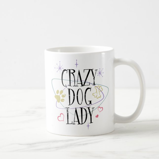 Style Rétro Crazy Chien Lady Mug (Droite)