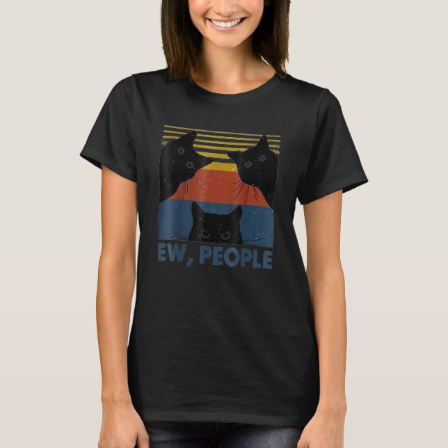 Style Rétro Ew, Peuple T-shirt Funny Chat Introver (Devant)