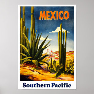 Style rétro Mexique Travel Poster
