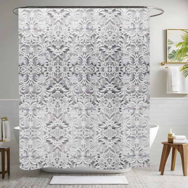 Style rideau de douche blanc classique 2 (Créateur téléchargé)