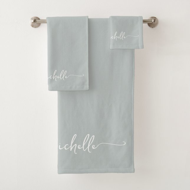 Style Sage Green Monogramme Nom Script Signature (En situation)