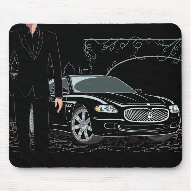Style Sleek Black Mousepad (Front)