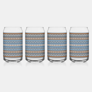 Style sud-ouest bleu et Motif géométrique Brown