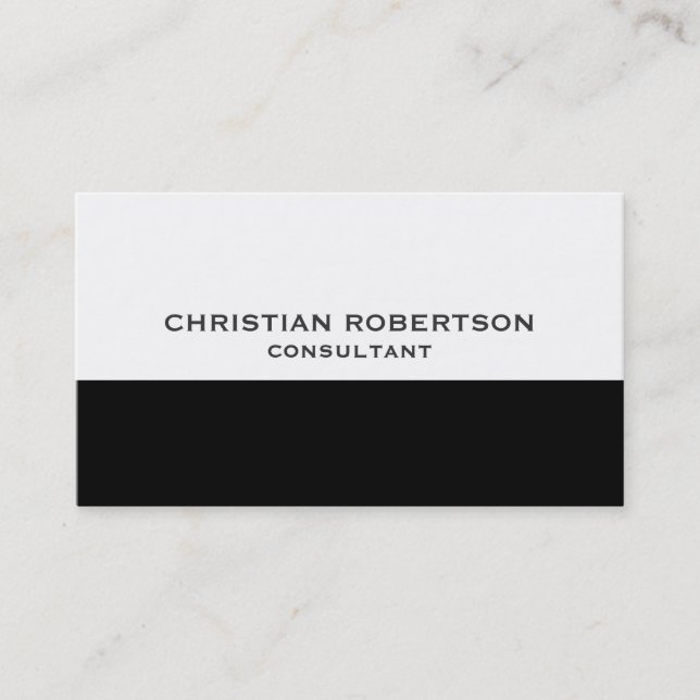 Style tendance Noir Blanc Consultant Carte de visi (Devant)