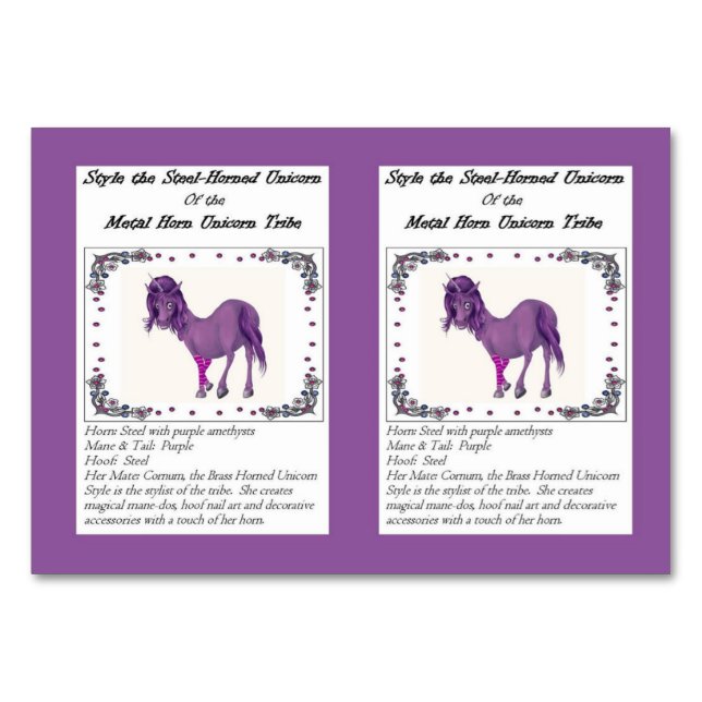 Style the Steel Horned Unicorn Trading Card (Front)