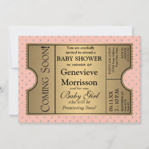 Style Ticket d'or Nouveau Invitation de la fête de