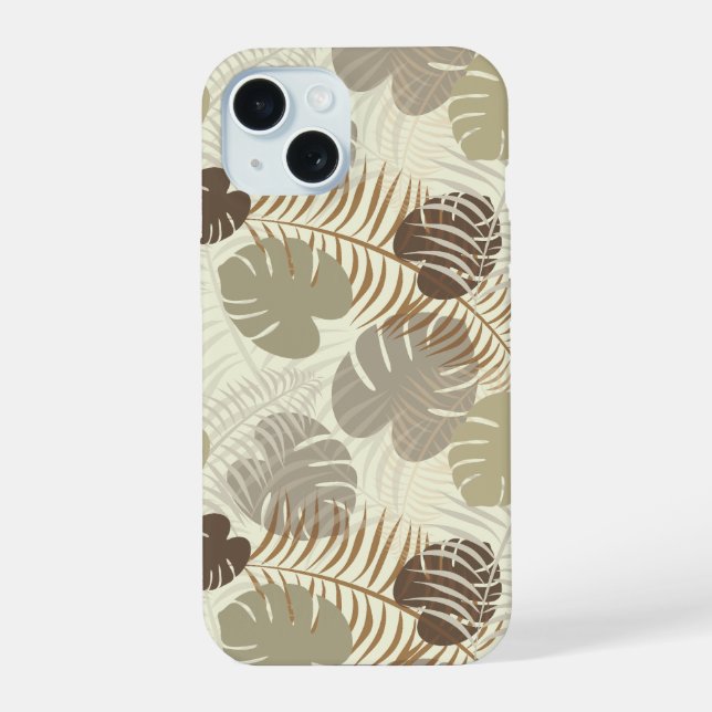 Style Tropical Feuilles Motif Beige, Pierre (Verso)