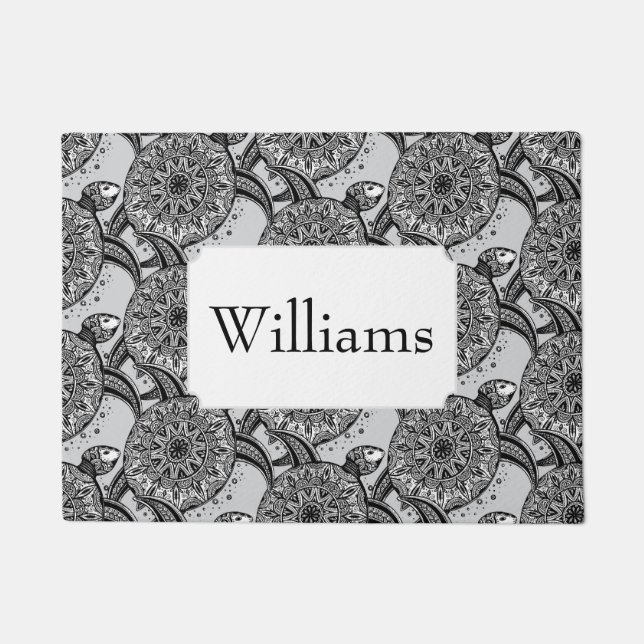 Style Turtle Pattern | Add Your Name Doormat (Front)