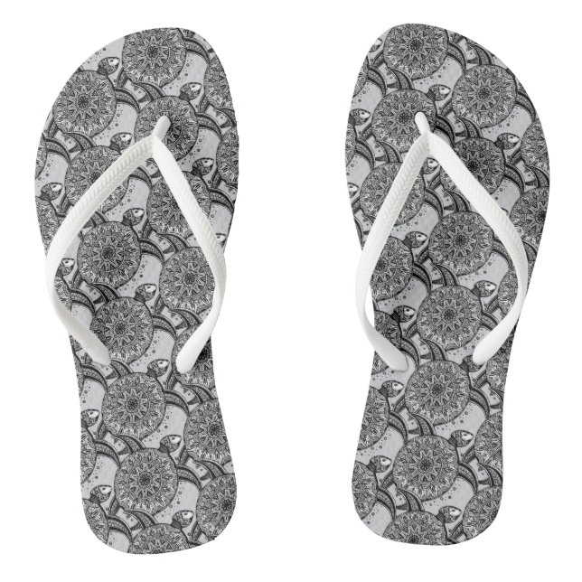 Style Turtle Pattern Flip Flops (Footbed)