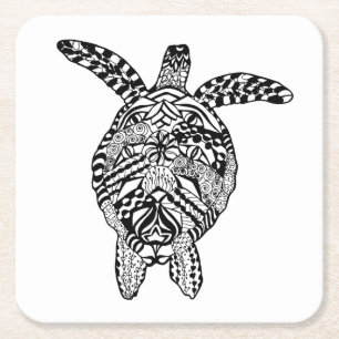 Style Turtle Square Paper Coaster
