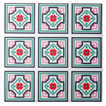 Style victorien Carré Motif carreaux de céramique