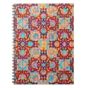 Style vintage Carnet spiral coloré baroque