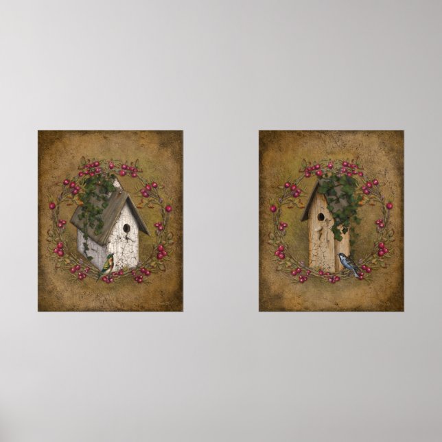 Style vintage Crackect Effet Birdhouses Berries (Recto)