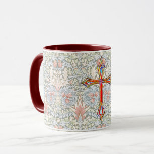 Style vintage Foi Croix Mug coloré en rouge