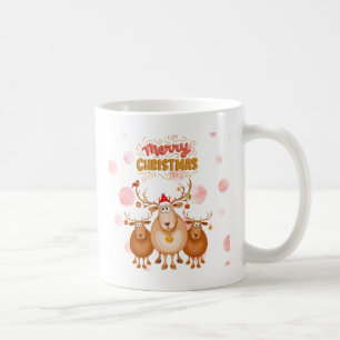 Style vintage Joyeuses tasses de Noël avec cerf