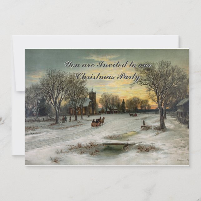 Style Vintage Noël Invitation de Noël (Devant)