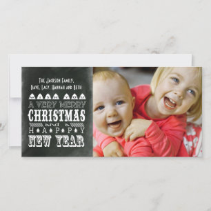 Style vintage Noël & Nouvel An Carte photo