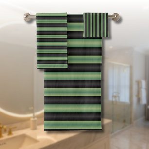 Style Vintage Olive Sage Vert noir 3D rayé