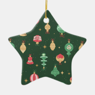 Style vintage Ornement de Noël Motif - Vert