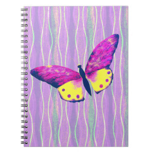 Style vintage Papillon Artsy Carnet spiral rose