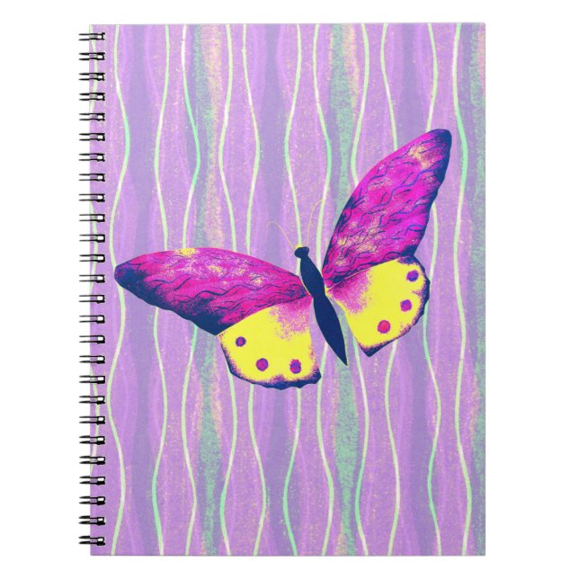 Style vintage Papillon Artsy Carnet spiral rose (Devant)