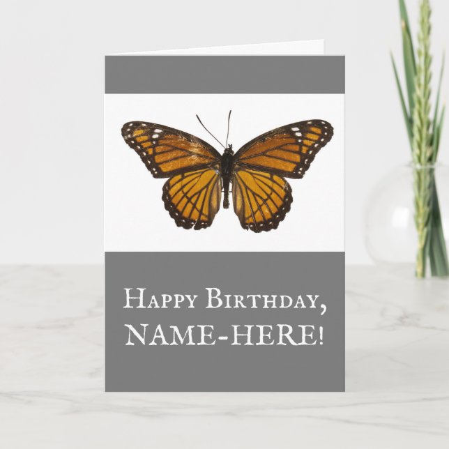 Style vintage, Papillon, Bonne Carte Anniversaire (Devant)