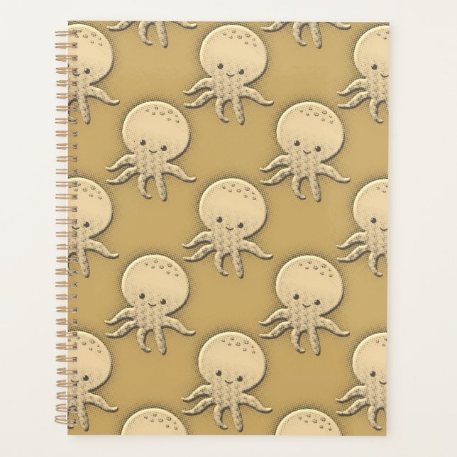 Style vintage Sepia Baby Octopus Motif (Devant)