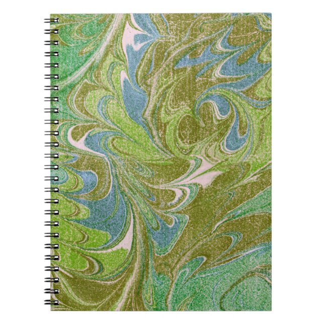 Style vintage Tapisserie verte Look Carnet spiral (Devant)