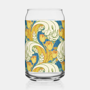 Style William Morris Tulp Tissu Floral sarcelle et