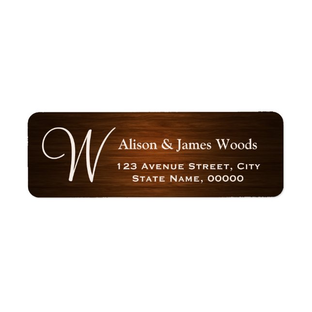 Style Wood Grain Rechercher Monogram Mariage (Devant)