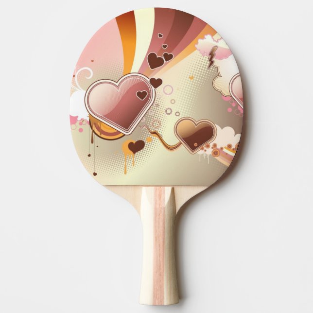 Styled design background ping pong paddle (Front)