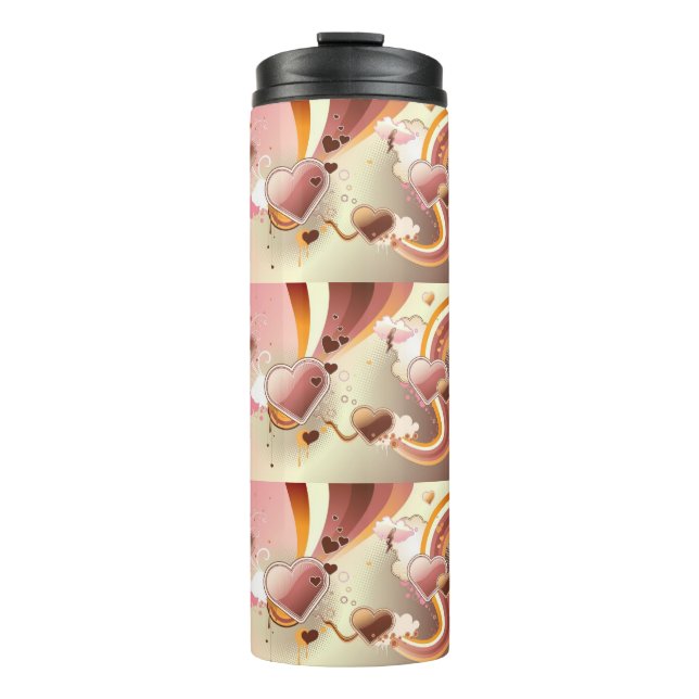 Styled design background thermal tumbler (Front)