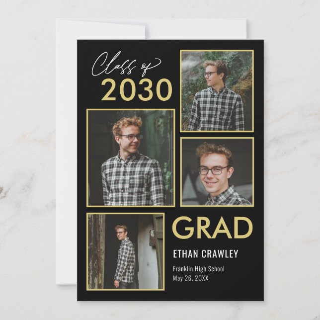 Styled Gallery Editable Colour Graduation Invitati Invitation (Front)